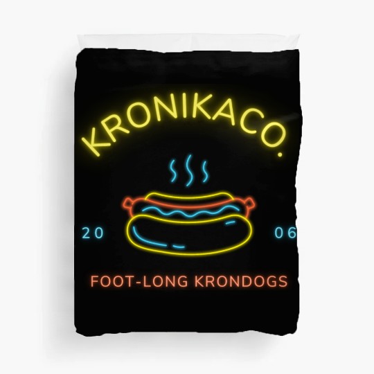 Neon Light Glow Hot Dog Logo Duvet Covers