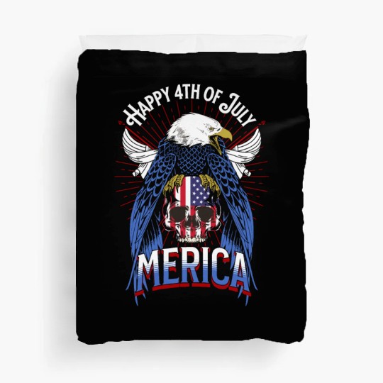 Happy 4th Of July Merica 2022 US eagle red white Duvet Covers