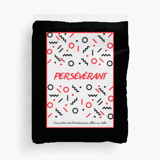 Noir et Blanc Fille Motivation Affiche Duvet Covers