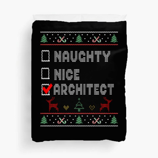 Naughty Nice Architect, Matching Christmas Group Duvet Covers