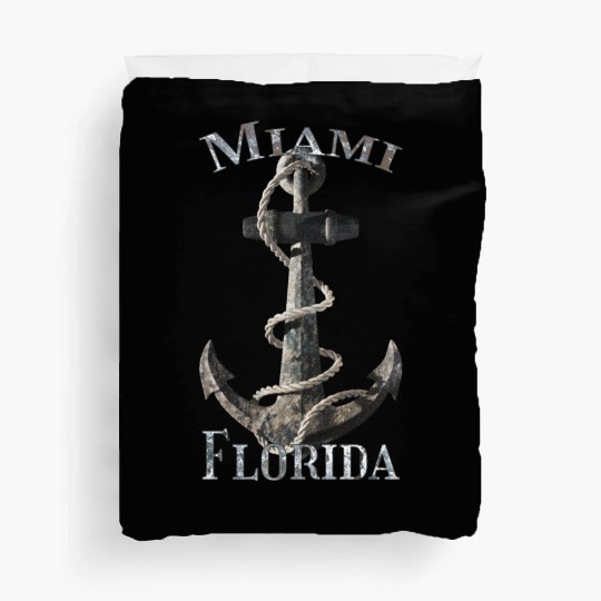 Miami Florida Nautical Anchor Sailing Duvet Covers