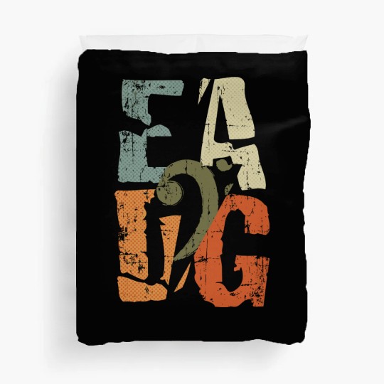 Bass Guitar Player Eadg Bass Clef For Bassist Duvet Covers