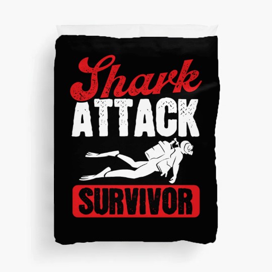 Scuba Diving Shark Attack Survivor Scuba Diver Duvet Covers