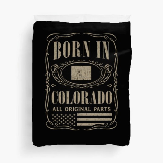 Vintage America US States Born Colorado Duvet Covers