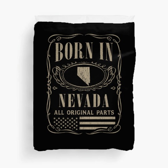 Vintage America US States Born Nevada Duvet Covers