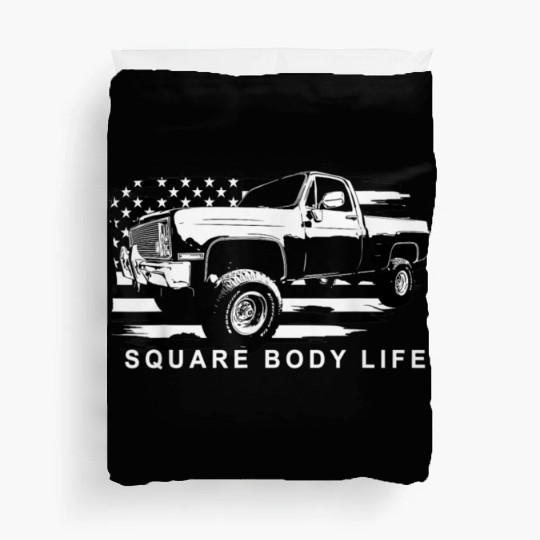 Squarebody American Flag Square Body Truck Duvet Covers