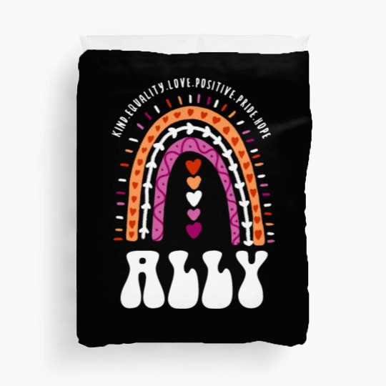Ally Lesbian Pride Boho Rainbow Duvet Covers