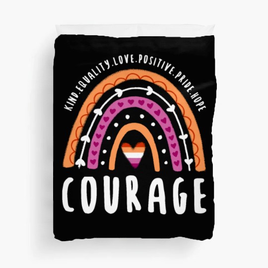 Courage Lesbian Pride Rainbow Duvet Covers