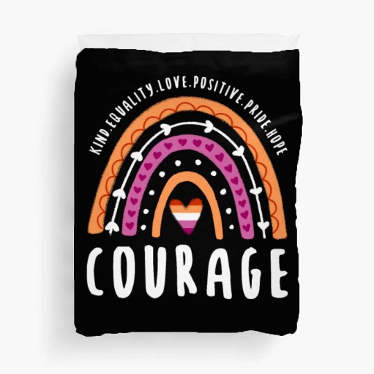 Courage Lesbian Pride Rainbow Duvet Covers