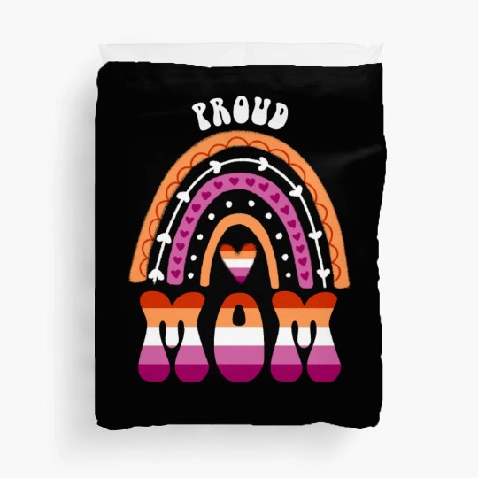 Proud Mom Lesbian Pride Rainbow Duvet Covers