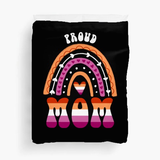 Proud Mom Lesbian Pride Rainbow Duvet Covers