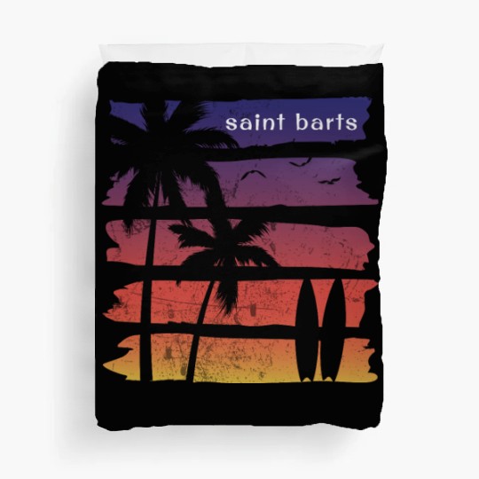 Cool Saint Barts Surfing Fan Beach Palm Tree Duvet Covers