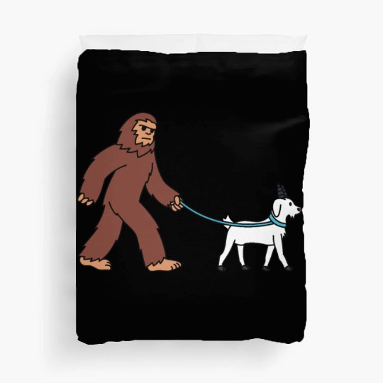 Bigfoot Sasquatch Walking Goat Duvet Covers