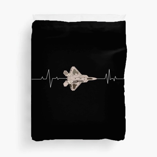 f22 raptor heart beat Duvet Covers