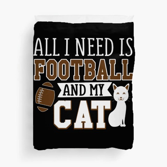 Sunday Football All I Need Is Football And My Cat Duvet Covers