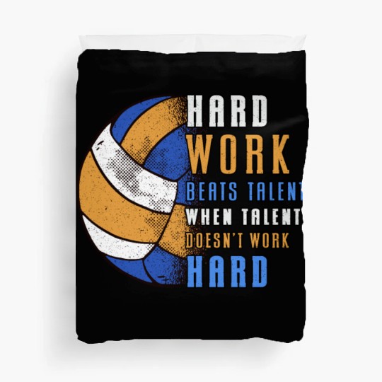 Volleyball Hard Work Beats Beach Volleyball Player Duvet Covers