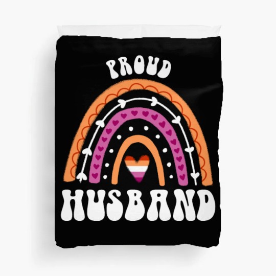 Proud Husband Lesbian Pride Rainbow Duvet Covers
