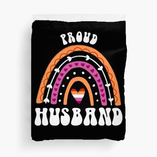 Proud Husband Lesbian Pride Rainbow Duvet Covers