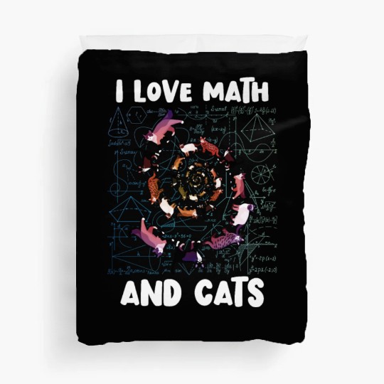 Math Kitty Cat I Love Math And Cats Mathematics Duvet Covers
