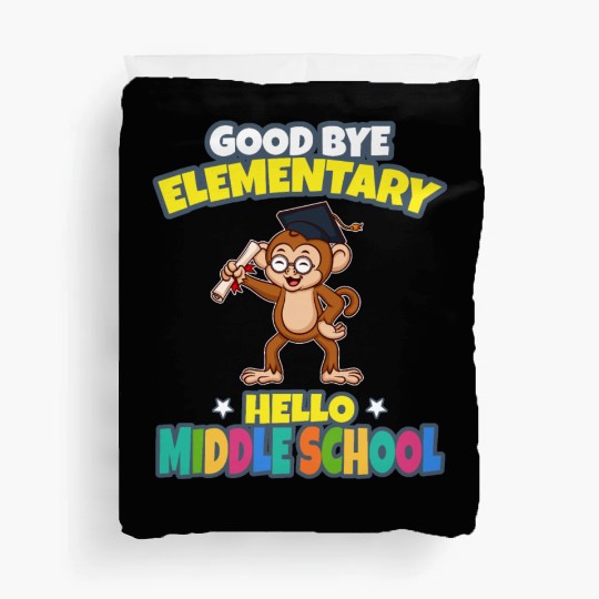 Good Bye Elementary Hello Middle School Graduation Duvet Covers