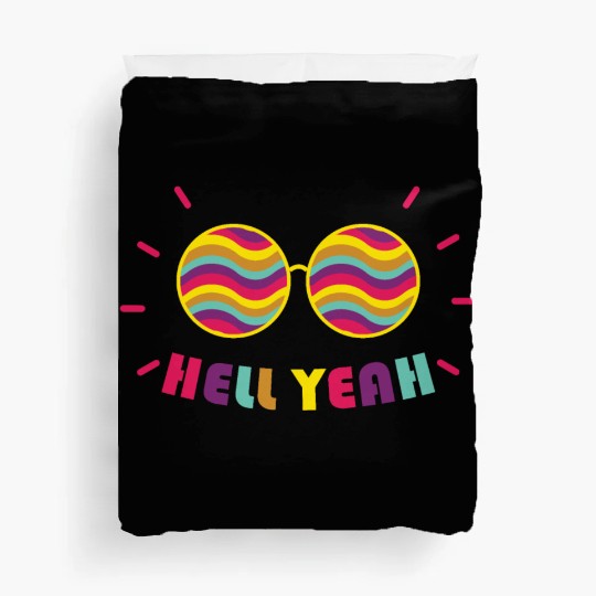 Pride Month - Hell Yeah - Rainbow Glasses Duvet Covers