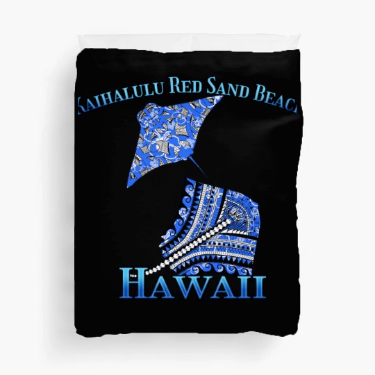 Kaihalulu Red Sand Beach Vacation Tribal Stingrays Duvet Covers