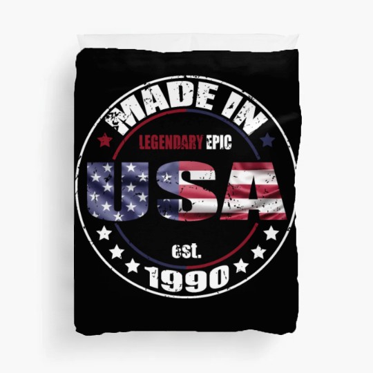 Birthday Saying Born USA 1990 Duvet Covers
