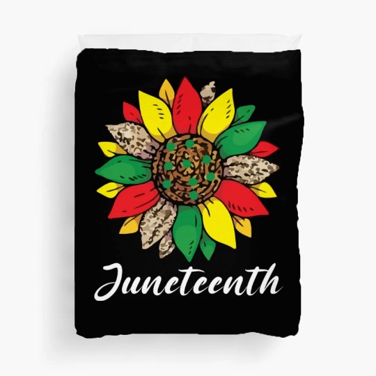 Juneteenth sunflower , African American holiday Duvet Covers