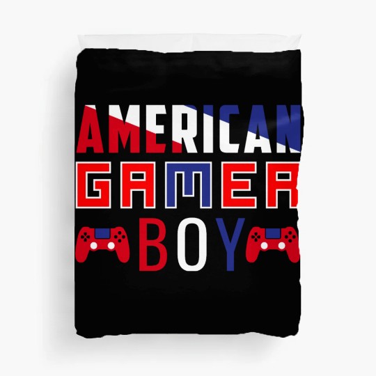 American gamer boy, Flag Video Game Boys Kids Teen Duvet Covers