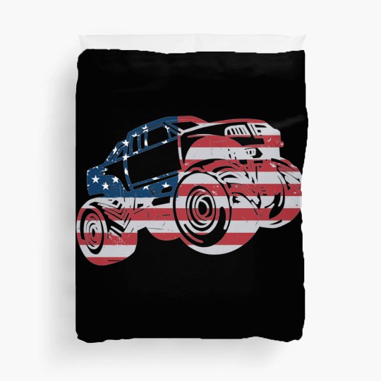 Monster Truck American Flag Racing USA Patriotic Duvet Covers