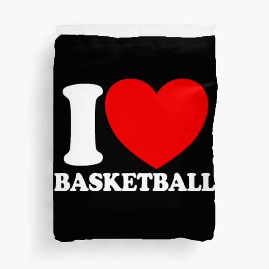 I Love Basketball Red Heart Hoop B-Ball Basketball Duvet Covers