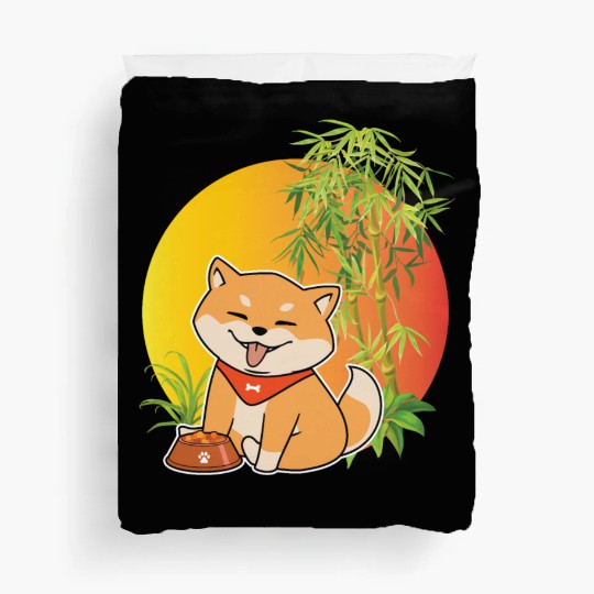 Shiba Inu Japanese Dog Breed Bamboo Plant Hunting Duvet Covers