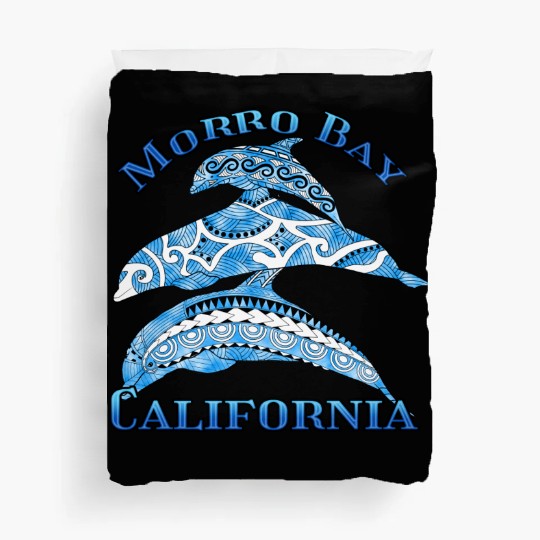 Morro Bay California Vacation Tribal Dolphins Duvet Covers