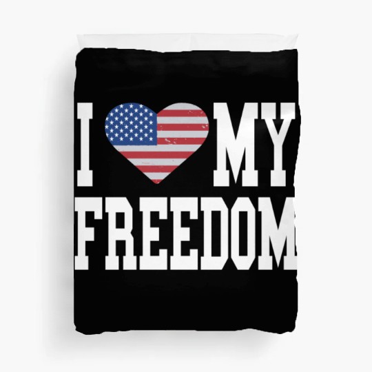 Patriotic American Flag I Heart Freedom, I Love Duvet Covers