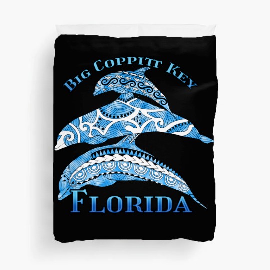 Big Coppitt Key Florida Vacation Tribal Dolphins Duvet Covers