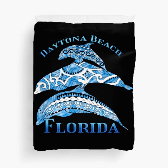Daytona Beach Florida Vacation Tribal Dolphins Duvet Covers