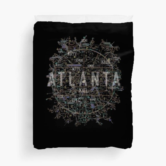 Atlanta Pilot Aviation Air Traffic Control Airspac Duvet Covers