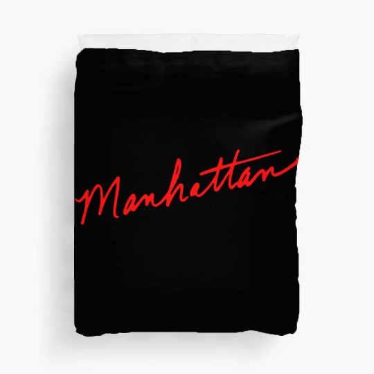 Manhattan handwritten red New York City Duvet Covers
