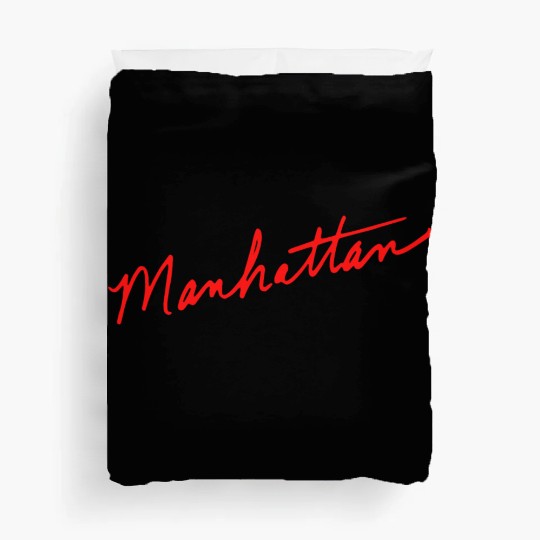 Manhattan handwritten red New York City Duvet Covers