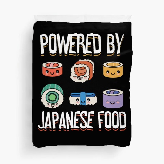 Powered By Japanese Food Sushi Lover Japan Duvet Covers