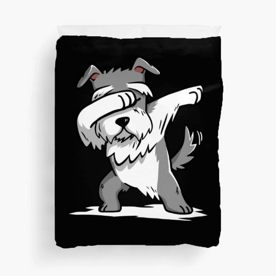 Funny Dabbing Schnauzer Dog Lover Duvet Covers