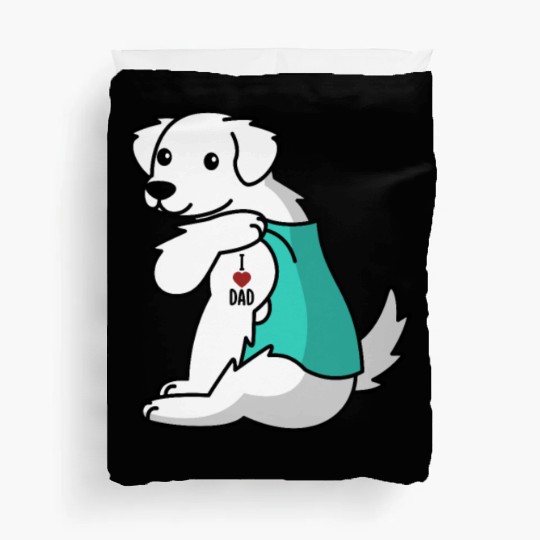 I Love Dad Great Pyrenees Duvet Covers