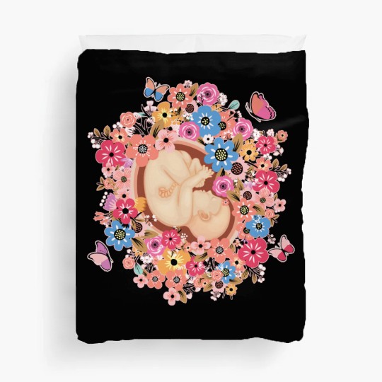 Midwife Flowers Butterfly Baby Doula Duvet Covers