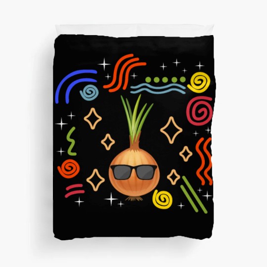 Onion Vegetable Duvet Covers, Onion Wearing Sunglasses