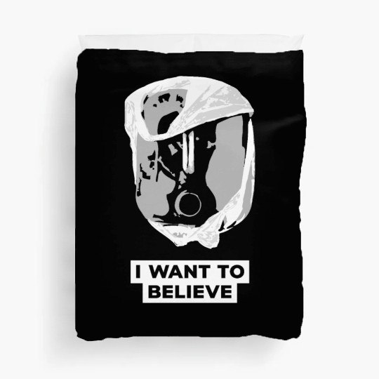 I Want To Believe 001 B-W Skull Duvet Covers