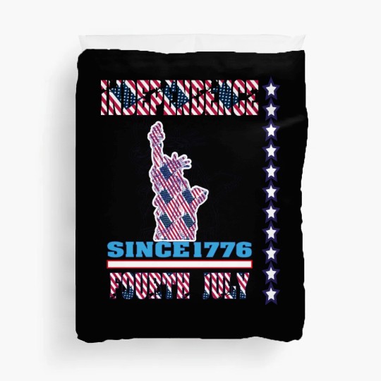 Pattern flag Independence Since 1776 Fourth July Duvet Covers
