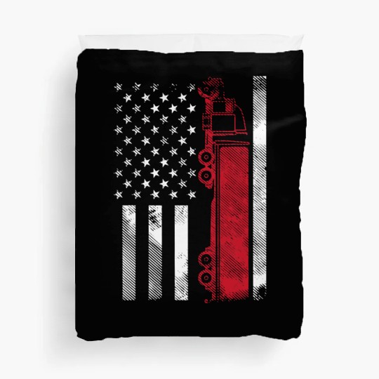 US American Flag Semi Truck Driver 18 Wheeler Duvet Covers