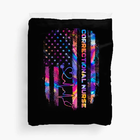 correctional nurse - US flag Duvet Covers