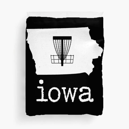 State of Iowa Disc Golf Duvet Covers Golfer Golfing