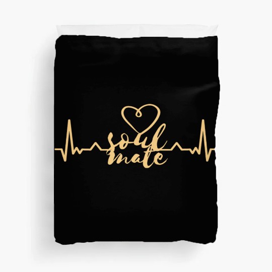Soulmate Valentinsday heartbeat Duvet Covers
